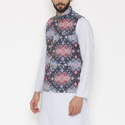 Wintage Men Multicoloured Printed Woven Nehru Jacket image 2