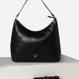 Allen Solly Black Checks Free Size Hobo Handbag-40
