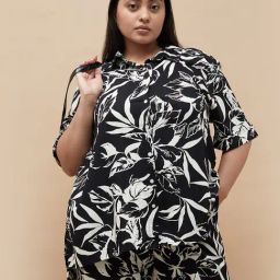 Nexus By Lifestyle Black Rayon Regular Fit Floral Shirt-picture-41