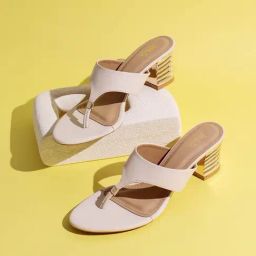 Inc.5 Women's Cream T-Strap Sandals-image-73