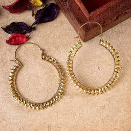 NVR Golden Full Circular Bali Earrings for Women-image-21