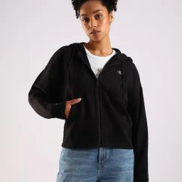Calvin Klein Jeans Black Cotton Regular Fit Hooded Sweatshirt-picture-46
