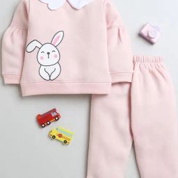 Bumzee Girls Pink Printed Full Sleeves Top With Pants-image-21
