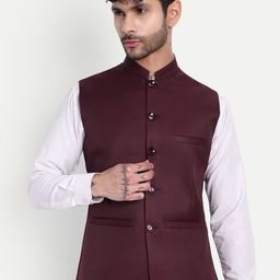 Moda Rapido Mandarin Collar Nehru Jacket-image-53