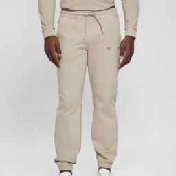 Guess Beige Cotton Regular Fit Solid Joggers-image-72