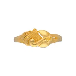 C. Krishniah Chetty Group 22k Golden Embrace Textured Leaf Ring for Women-picture-15