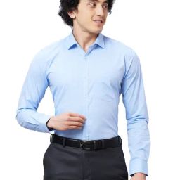Park Avenue Blue Cotton Classic Fit Shirts-image-30