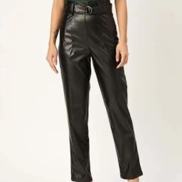 ZASTRAA Black Solid Trousers-picture-47