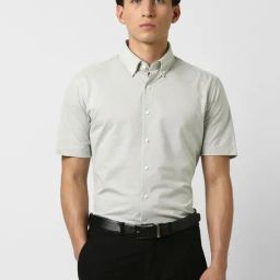 Van Heusen Green Regular Fit Striped Shirt-image-63