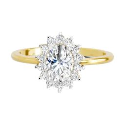 Sparkles Yellow Gold Lab Grown 15 Diamond 14KT 0.97ct Oval Ring For Women-image-21