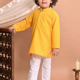Superminis Boys Floral Embroidered Regular Kurta with Pyjamas-55