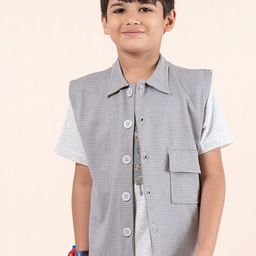Taatoom Boys without Longline Tailored Jacket with Patchwork-image-50