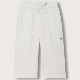 Elle Girls White Cotton Self Pattern Trousers-image-14