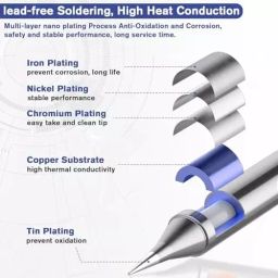SCHOFIC Soldering Iron Tip Chisel Copper 6.5 mm (0.26 inch) Outer & 4 mm (0.16 inch) Inner Diameter, 900M-T-0.8D image 4
