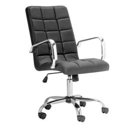 Ib basics Mid Back Leatherette Office Revolving Chair/Manager Chair Black, ER44-34