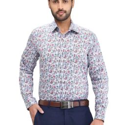 Raymond Blue Regular Fit Printed Shirt-image-49