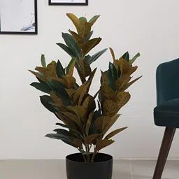 ARICK DECOR Red 1 Pieces Rubber Artificial Plant With Pot-image-7