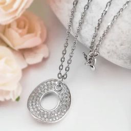 Silberry 92.5 Sterling Silver Shield Necklace-image-10