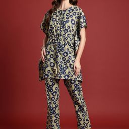 Anouk Women Abstract Printed Kaftan Kurta with Trousers-5