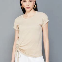 Code by Lifestyle Beige Regular Fit Top-image-48