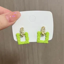 Krelin Gold-Plated Geometric Shaped Textured Drop Earrings-3