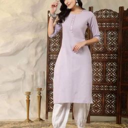 Stylum Purple Embroidered Straight Kurta-image-47