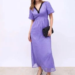 Styli Purple Regular Fit Printed Dress-image-54