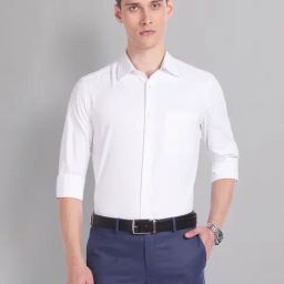 AD by Arvind White Regular Fit Textured Shirt-picture-6
