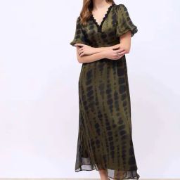 Styli Olive Regular Fit Printed Dress-image-22