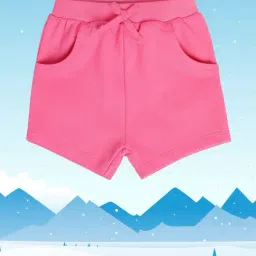 MINIKLUB Kids Pink Solid Shorts-picture-1