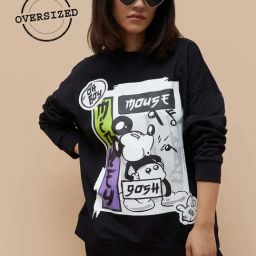 Ginger by Lifestyle Black Cotton Printed Sweatshirt-image-17