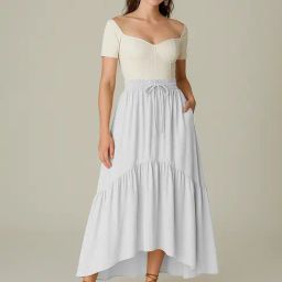 Moomaya White Regular Fit Skirt-picture-33