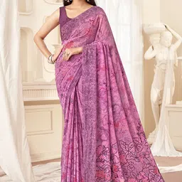DIVASTRI Floral Poly Georgette Saree-image-91