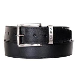Nautica Black Leather Waist Belt for Men-picture-41