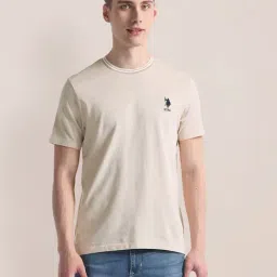 U.S. Polo Assn. Beige Slim Fit Crew T-Shirt-picture-14