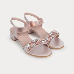 Anouk Embellished Party Block Sandals with Buckles image 5