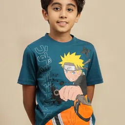 Kids Ville Boys Uzumaki Naruto Graphic Printed Round Neck Pure Cotton Regular Fit T-shirt-image-52