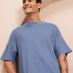 Mast & Harbour Textured Relaxed Fit T-shirt-picture-4