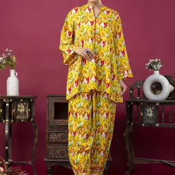 mokshi Abstract Printed Top With Trouser Co-Ords image 2