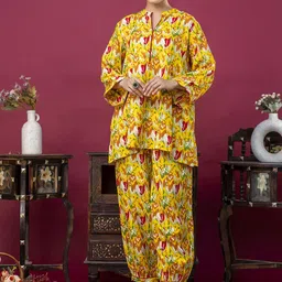 mokshi Abstract Printed Top With Trouser Co-Ords image 4