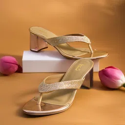 Inc 5 Women Rose Gold Party Block Sandals-image-88