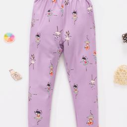 Kookie Kids Full Length Leggings Ballerina Print - Purple-image-29