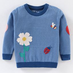 ToffyHouse Pre Winter Full Sleeves Tee Flower Design - Blue-image-87