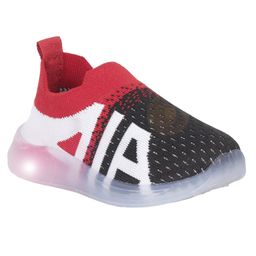 Lil Lollipop Mesh Designed Slip On Sports Shoes With LED Light - Red-image-40
