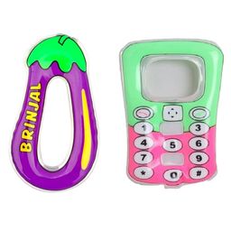 Vworld Teether for Infants Freeze Safe Easy Teething & Chewing Play Toys Brinjal & Phone (Pack of 2)  - Multicolour-7
