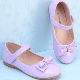 Pine Kids Ballerina with Velcro Closure &  Bow Applique - Purple-picture-33
