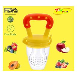 Joy Buzz Ultra Care Silicone Fruit & Food Nibbler Feeder - Yellow-12