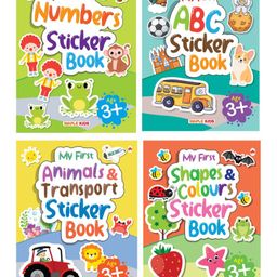 My First Sticker Books  Alphabet  Numbers Shapes and Colours Animals and Transport  Activity Books with 400+ stickers Pack of 4 Books - English-2
