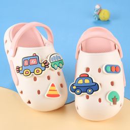 Oh! Pair Slip On Clogs with Vehicle Applique - White-picture-13