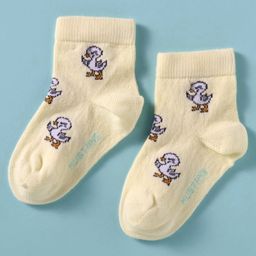 Mustang Cotton Knit Ankle Length Socks with Duck Design - Cream-image-81